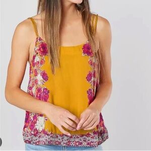 Free People Women’s Yellow Move Lightly Floral Cami. Size XS